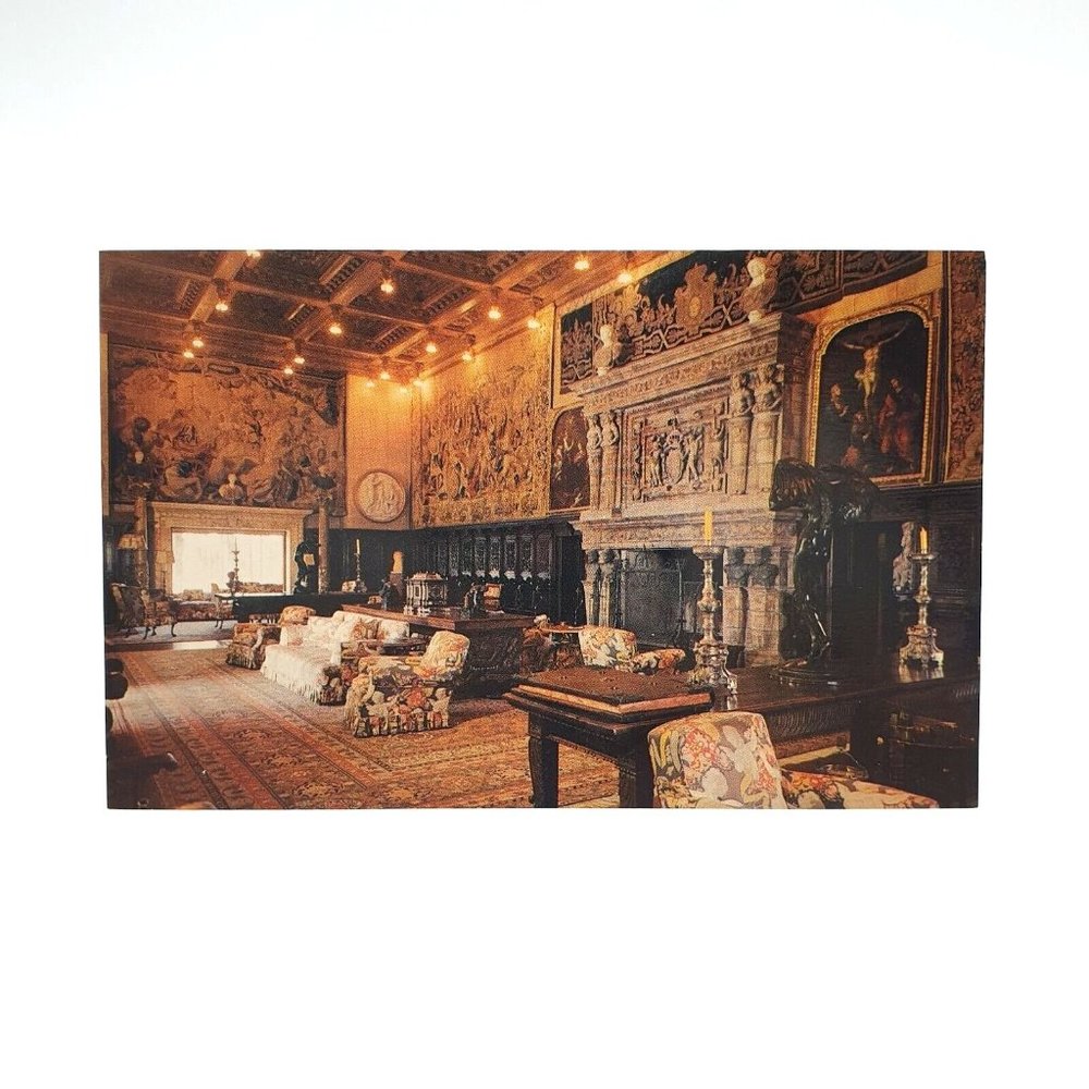 Vintage Postcard Hearst San Simeon CA Historical Monument Assembly Room P25991
